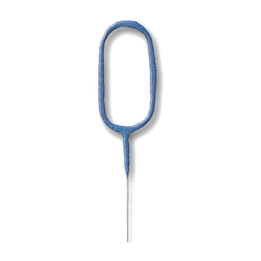 Blue Number 0 Sparkler Candle - 7"