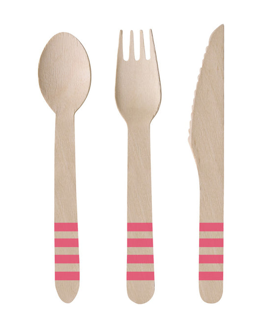 Flamingo Paradise Wooden Cutlery (24pk)