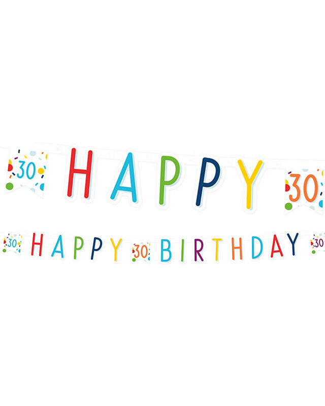 Confetti Birthday Age 30 Letter Banner - 1.8m