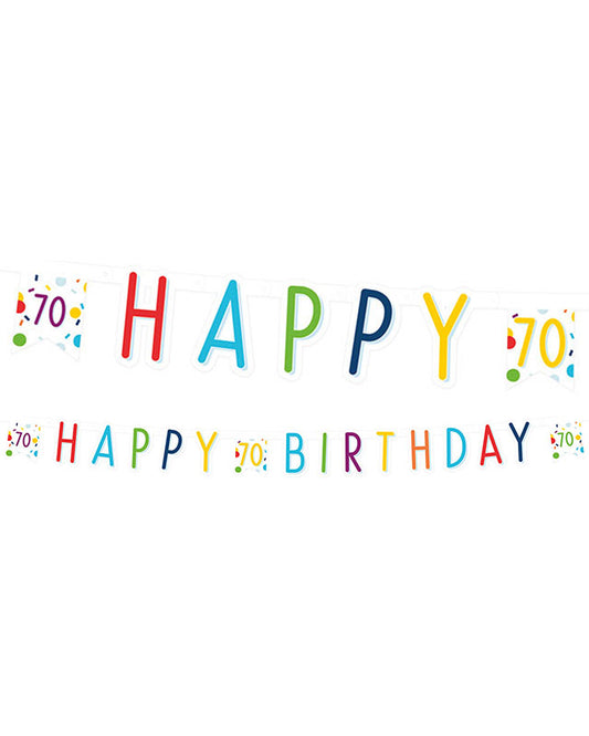 Confetti Birthday Age 70 Letter Banner - 1.8m