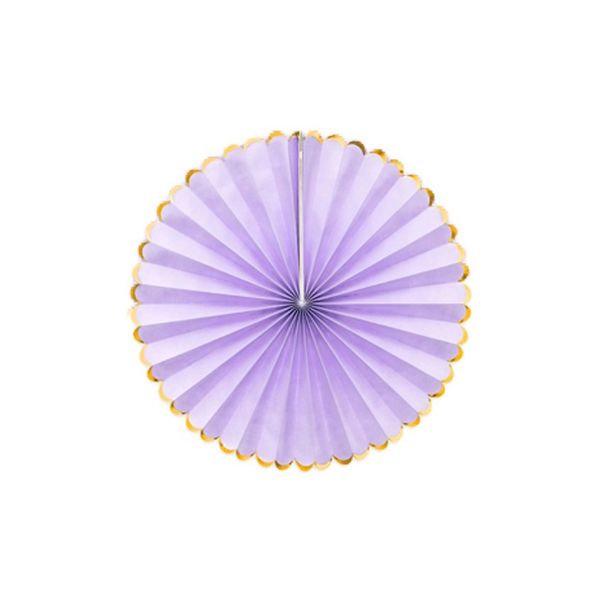 Pastel Lilac & Gold Paper Fans (3pk) – product image 3