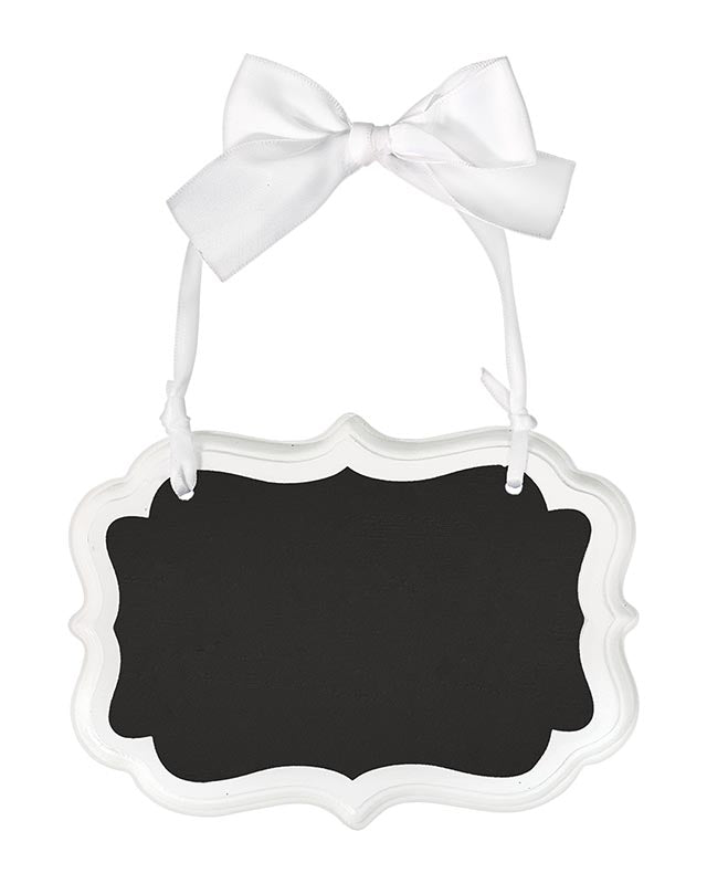 White Glitter MDF Marquee Chalkboard Sign - 14cm x 10cm
