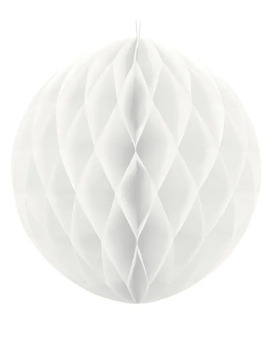 White Honeycomb Ball Paper Decoration - 20cm