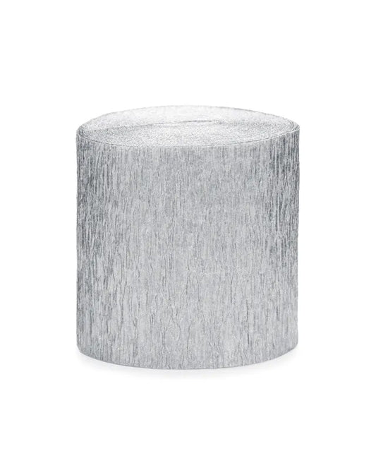 Silver Crepe Streamer (4pk)