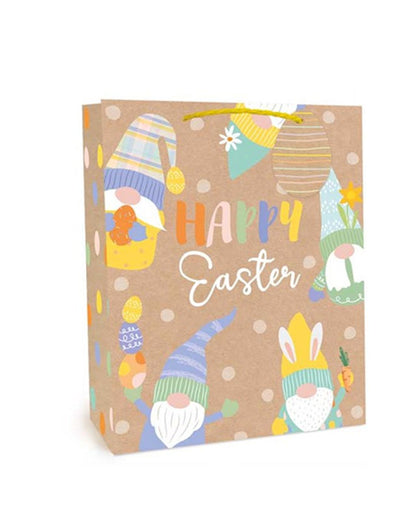 Kraft Easter Spots & Gonks Medium Gift Bag - 23cm x 18cm