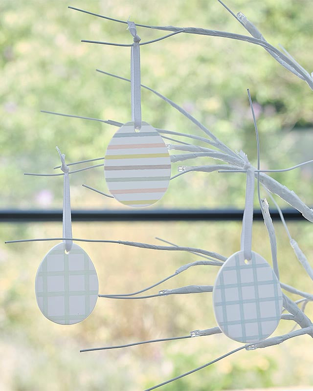 Hanging Ceramic Easter Eggs (3pk) – product image 1