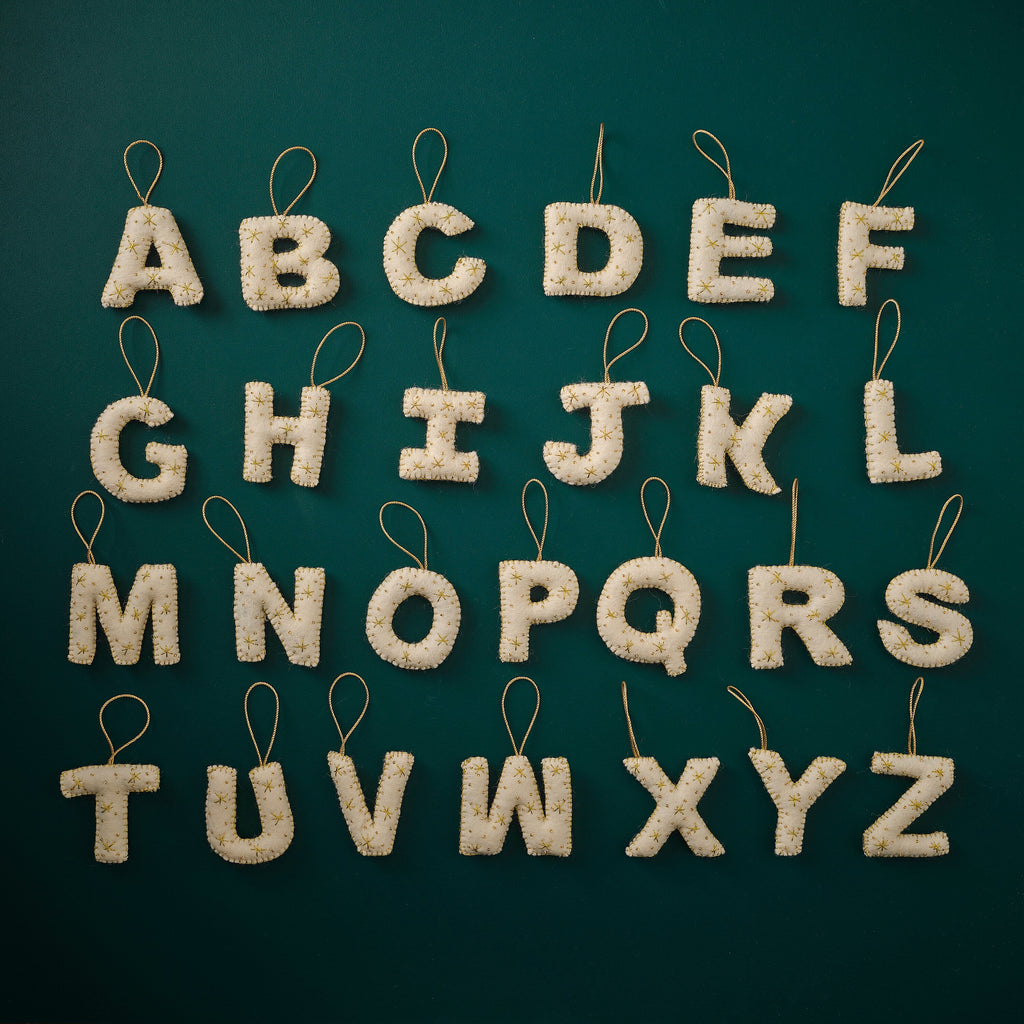 Alphabet Initial Embroidered Felt Christmas Tree Decoration – product image 2