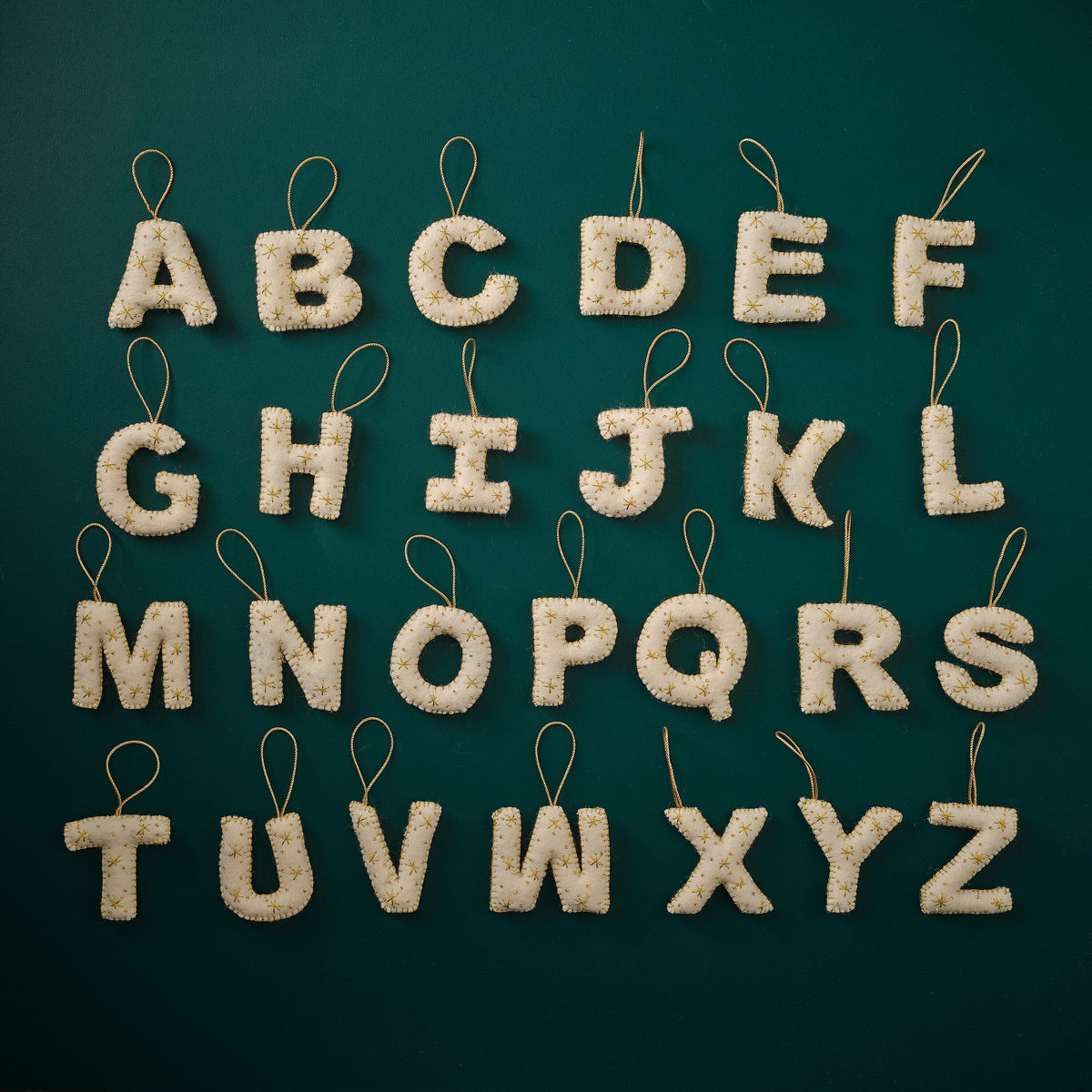 Alphabet Initial Embroidered Felt Christmas Tree Decoration – product image 2