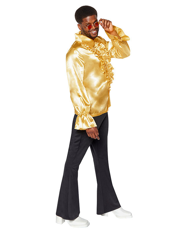 70s Gold Ruffle Shirt - Adult Costume – product image 2