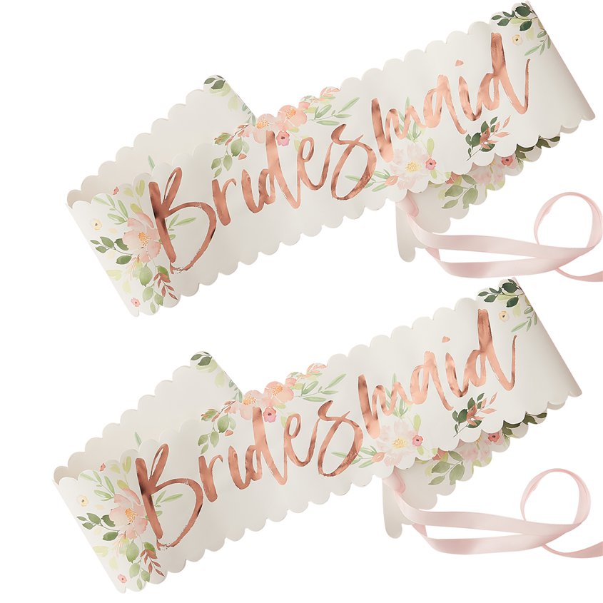 Floral Hen Party 'Bridesmaid' Sashes (2pk) – product image 3