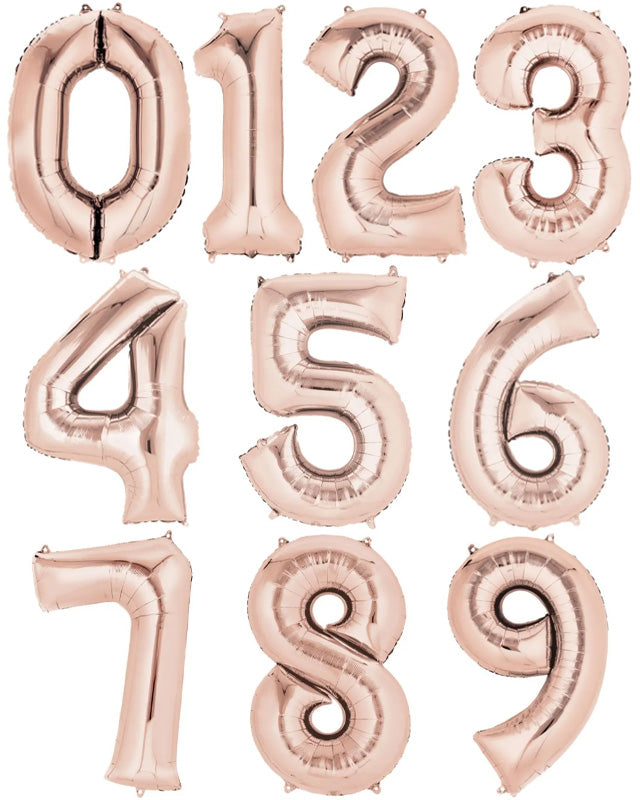 Rose Gold Foil Number Balloons - 34" – product image 1