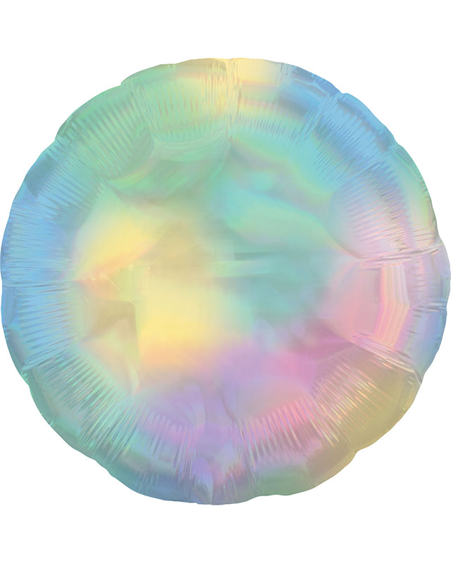 Pastel Rainbow Iridescent Circle Balloon - 18" Foil - Unpackaged
