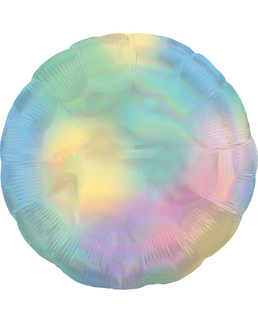 Pastel Rainbow Iridescent Circle Balloon - 18" Foil - Unpackaged
