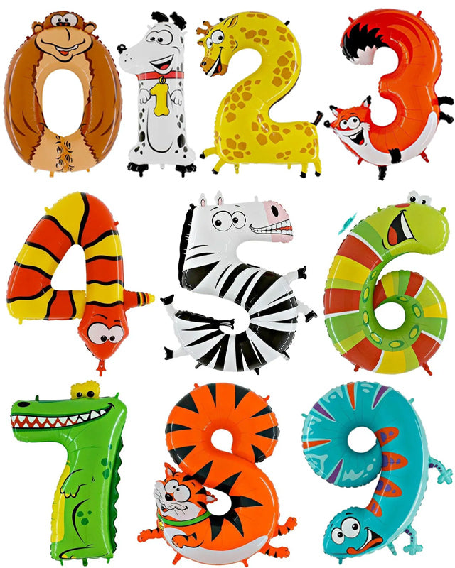 Animal Foil Number Balloons - 40" – product image 1