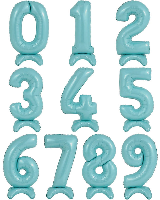 Pastel Blue Standing Number Balloons - 25" Air Fill – product image 1