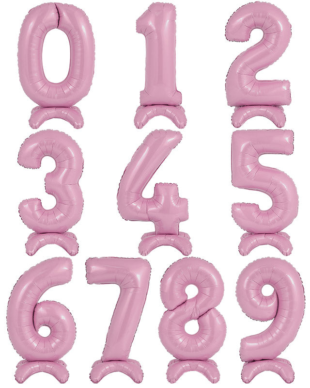 Pastel Pink Standing Number Balloons - 25" Air Fill – product image 1