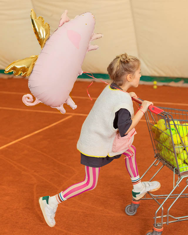 Pink Flying Pig Shape Balloon - 28" Foil – product image 2
