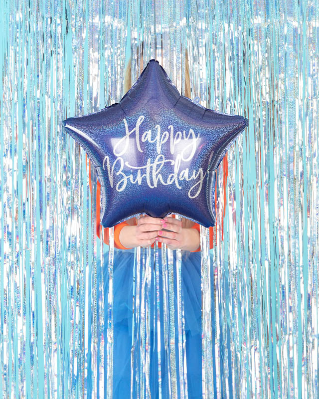 Happy Birthday Navy Star Balloon - 18" Foil – product image 2