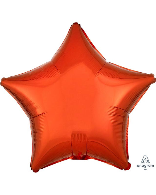 Metallic Orange Star Balloon - 18" Foil