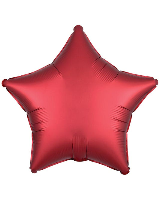 Silk Lustre Dark Red Star Balloon - 18" Foil