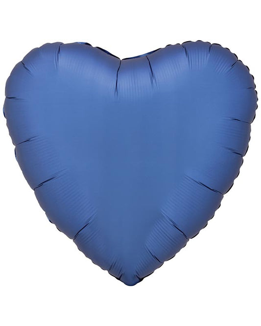 Silk Lustre Azure Blue Heart Balloon - 18" Foil (Unpackaged)