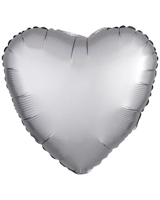 Silk Lustre Silver Heart Balloon - 18" Foil (Unpackaged)