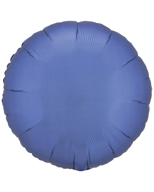 Silk Lustre Azure Blue Round Balloon - 18" Foil