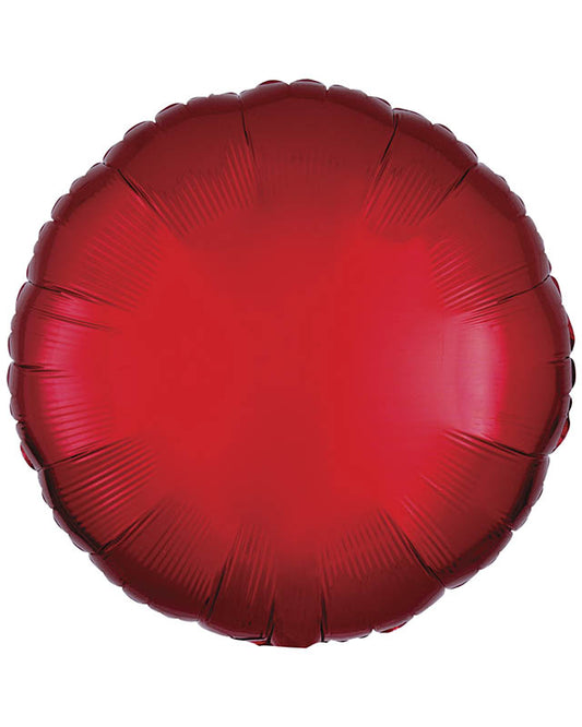 Metallic Finish Red Round Balloon - 18" Foil (Unpackaged)