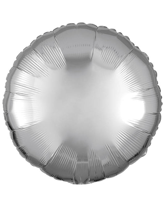 Metallic Silver Round Balloon - 18" Foil (Unpackaged)