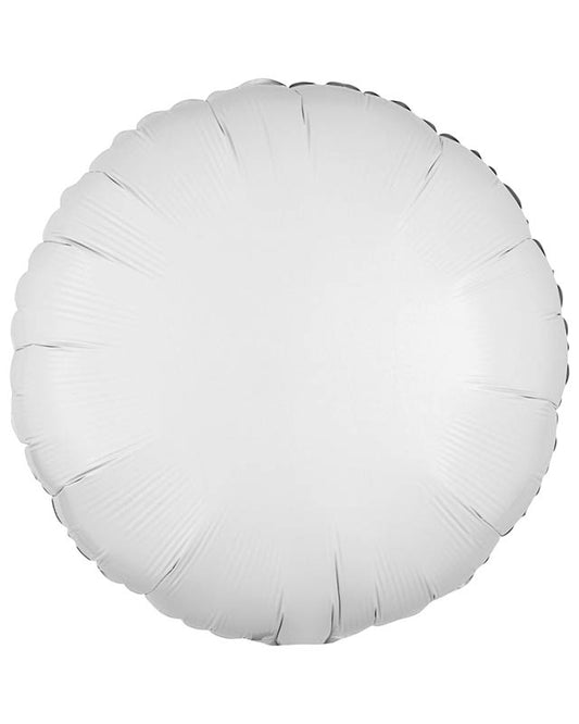 Metallic White Round Balloon - 18" Foil (Unpackaged)