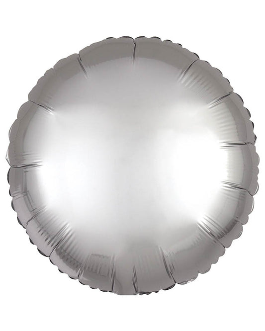 Silk Lustre Silver Round Balloon - 18" Foil (Unpackaged)