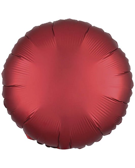 Silk Lustre Dark Red Round Balloon - 18" Foil (Unpackaged)