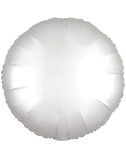 Silk Lustre White Round Balloon - 18" Foil (Unpackaged)