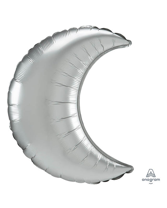Platinum Satin Luxe Cresent Balloon - 35" Foil