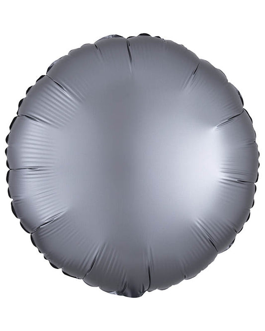 Satin Lux Graphite Round Balloon - 18" Foil
