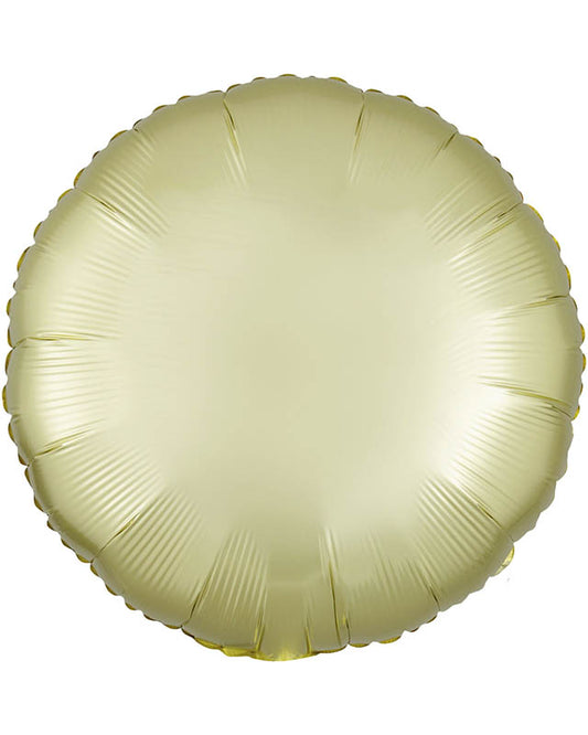Satin Pastel Yellow Round Balloon - 18" Foil