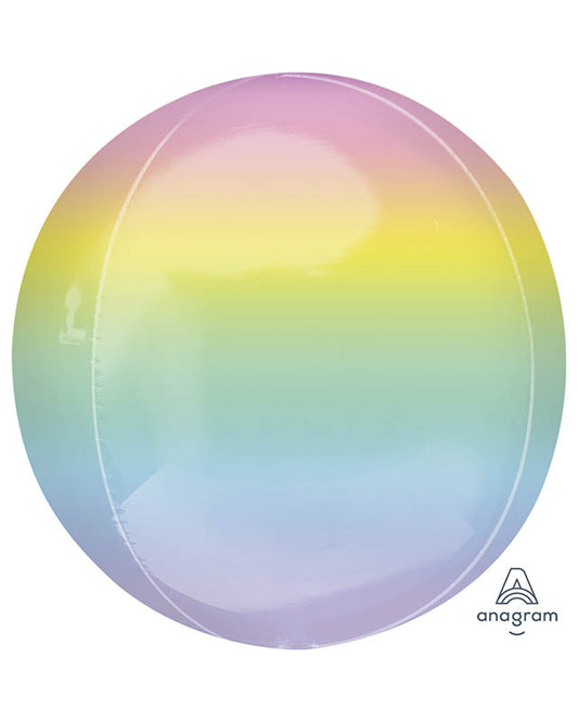 Pastel Rainbow Ombre Orbz Balloon - 16" (BULK)