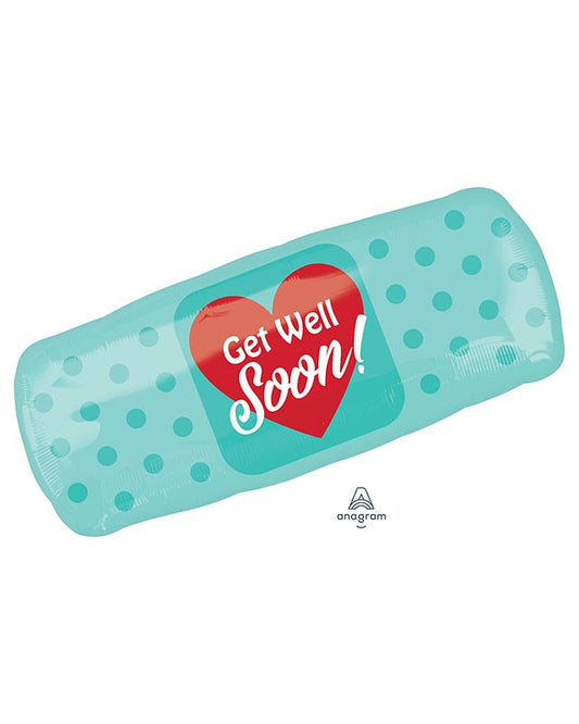 Get Well Soon BandAid Supershape Balloon - 15" x 29" Foil