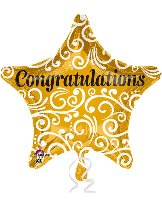Congratulations Sophisticated Star Balloon - 18" Foil