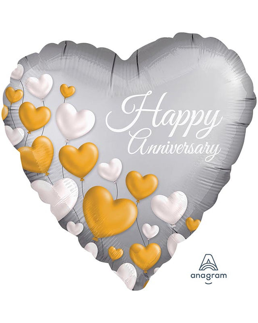 Happy Anniversary Heart Balloon - 18" Foil