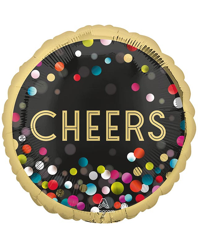 CHEERS Confetti Double Sided Balloon - 18" Foil – product image 2