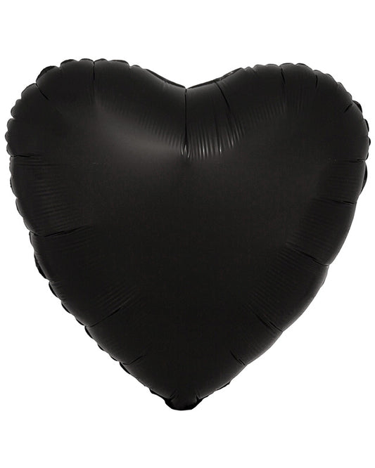 Silk Lustre Black Heart Foil Baloon - 18" (Unpackaged)