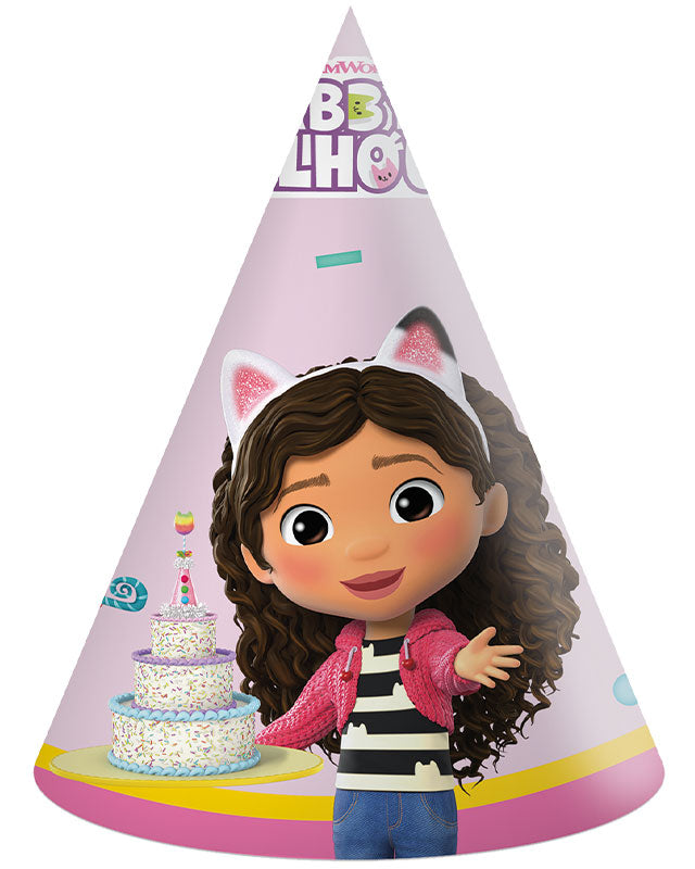 Gabby's Dollhouse Paper Party Hats 6pk)