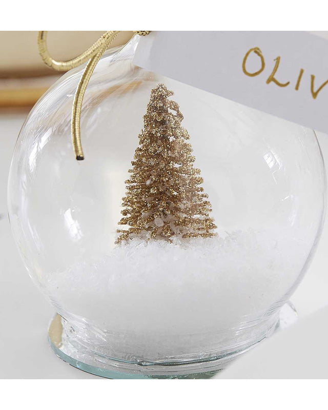 Gold Glitter Snow Globe Place Cards - 6cm – product image 3