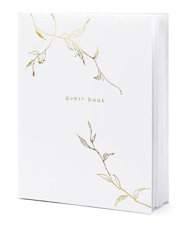 Metallic Gold Branches White Guest Book - 20cm x 24.5cm – product image 1