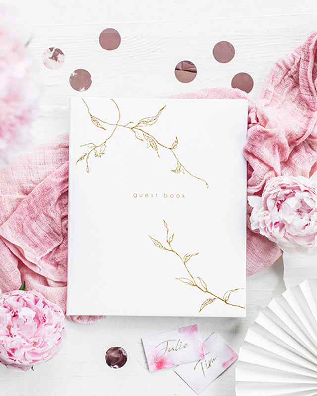Metallic Gold Branches White Guest Book - 20cm x 24.5cm – product image 2