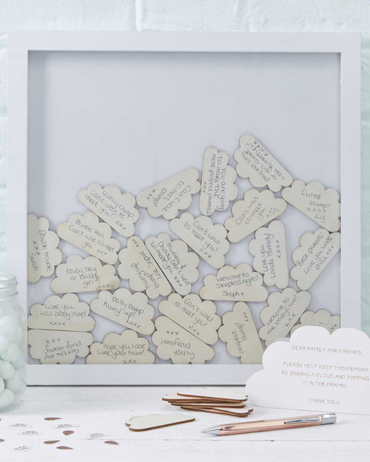 Hello World Wooden Frame Guestbook - 36cm
