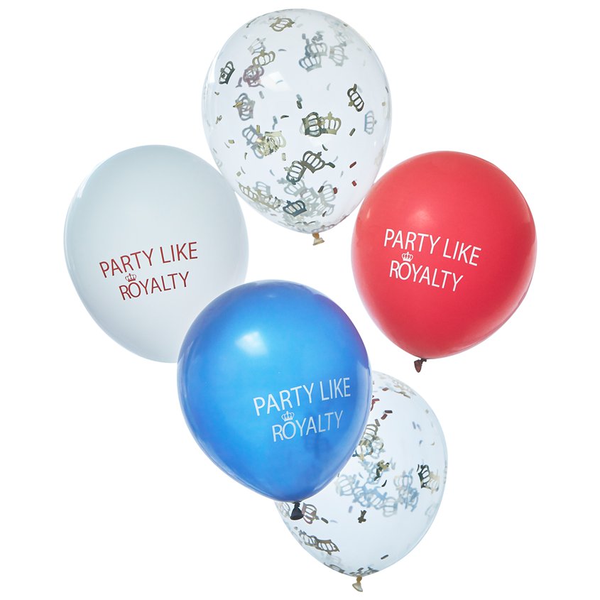Party Like Royalty & Confetti Balloons - 11" Latex (5pk)