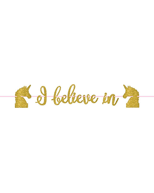 'I Believe In Unicorns' Glitter Paper Banner - 3.65m
