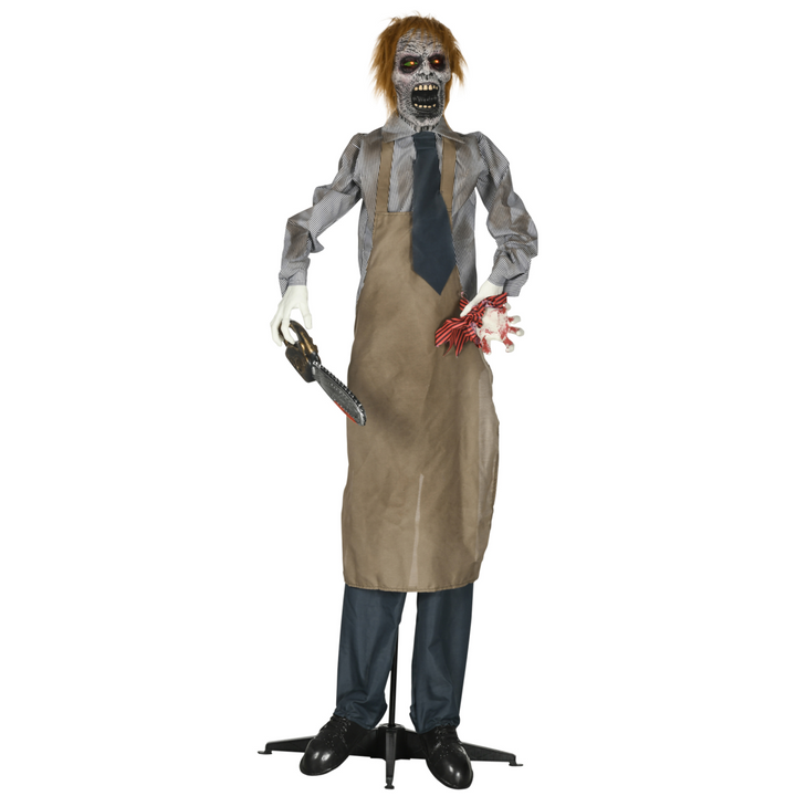 HOMCOM Life Size Outdoor Halloween Decoration Animatronic Chainsaw – product image 1
